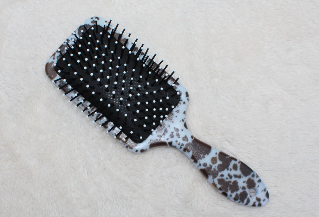 Cow Print Hairbrush